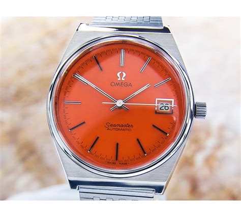 seamaster orange omega|Omega Seamaster chronometer automatic date.